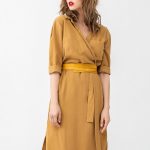 Kimono dress camel, by Mihaela Glavan