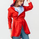 Red hood rain jacket