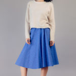 Blue triangles embroidery skirt