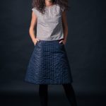 REVERSIBLE WINTER SKIRT navy and grey