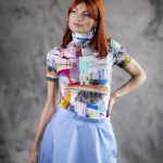 Modern Graffiti Short-Sleeve Turtleneck