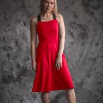 A-line pinafore viscose dress