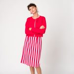 Pink Striped Neoprene Skirt