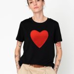 Red Heart on Black T-shirt